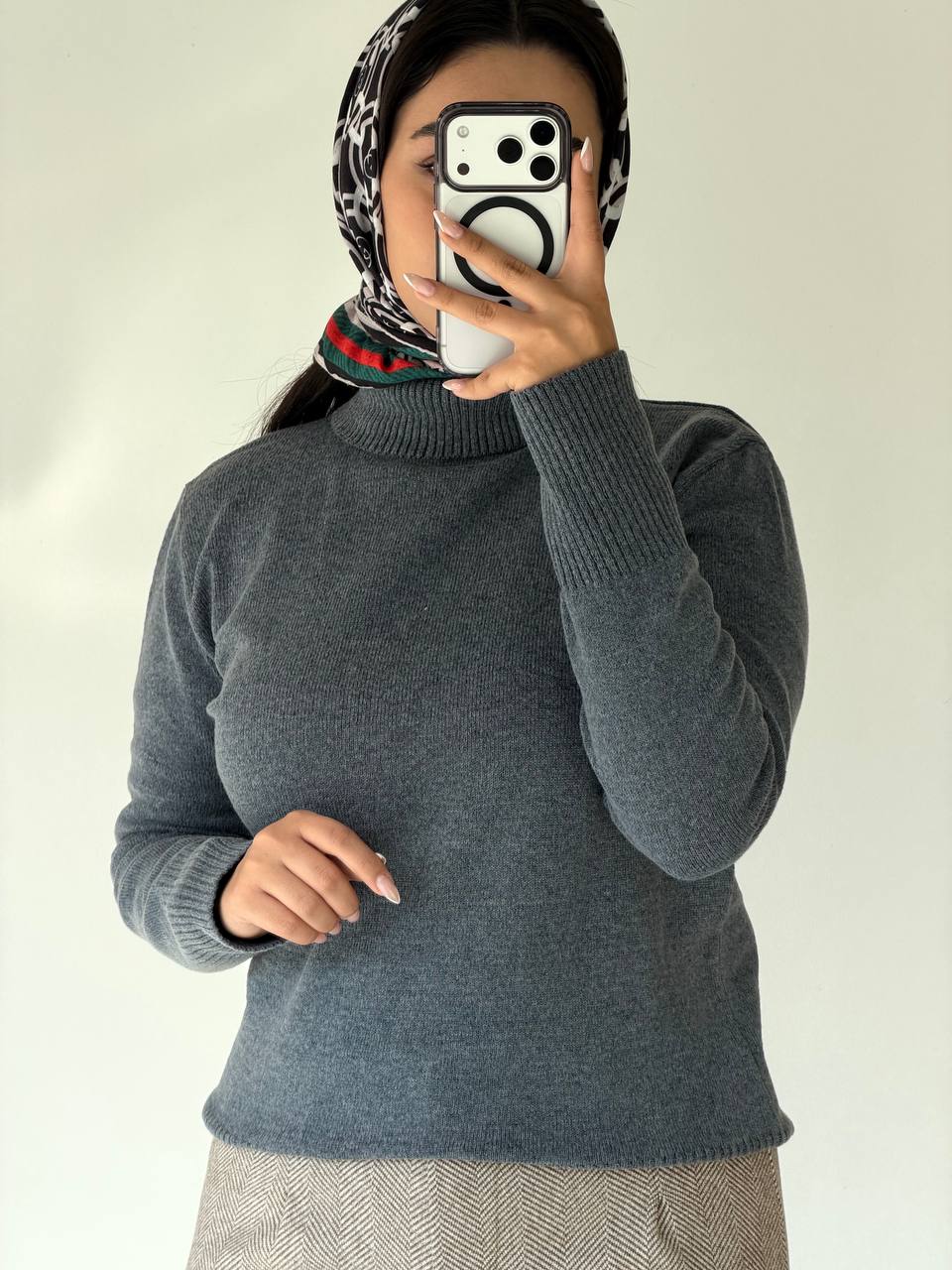 بافت یقه اسکی زنانه گلنوش